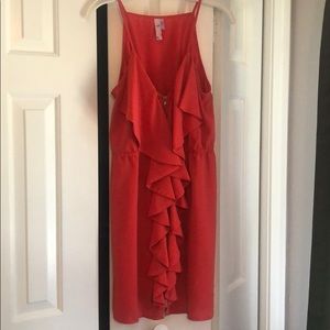 Coral zipper dress